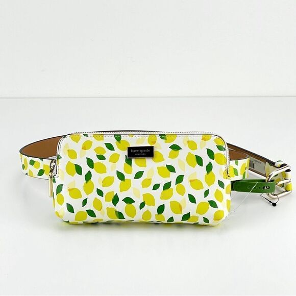 NWT KATE SPADE NEW YORK LEATHER LEMON PRINT FANNY PACK BELT BAG S/M - Picture 6 of 13